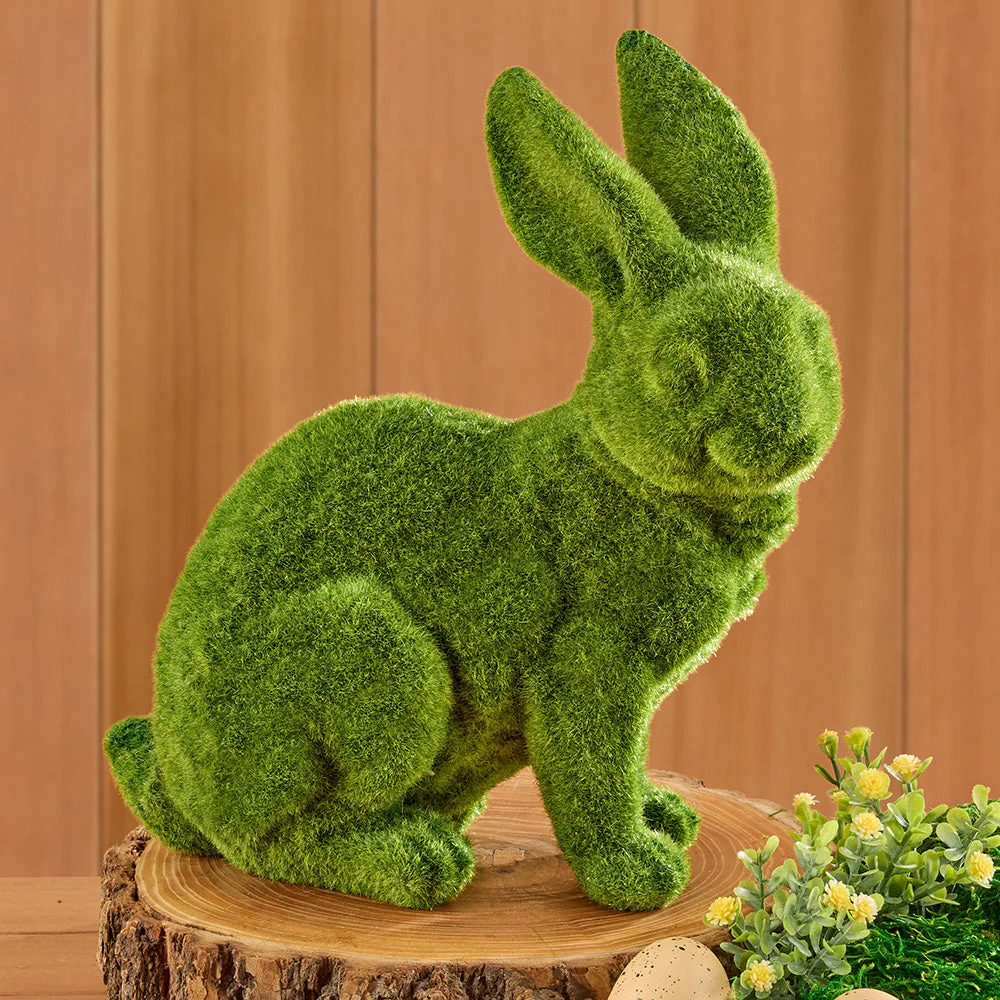 Mossy Bunny Figurine, Garden Friend - Image 2