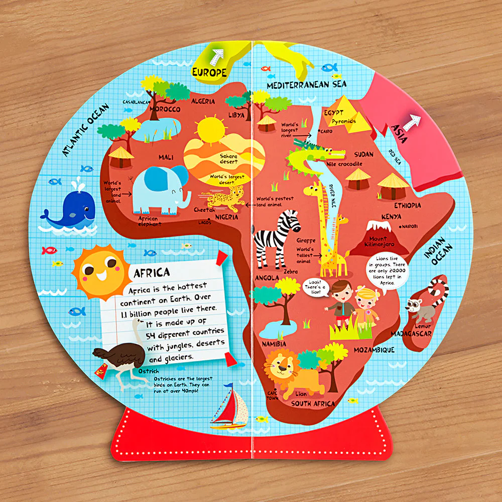 "My Big Round World: Amazing Facts Across 7 Continents" Board Book - Image 2