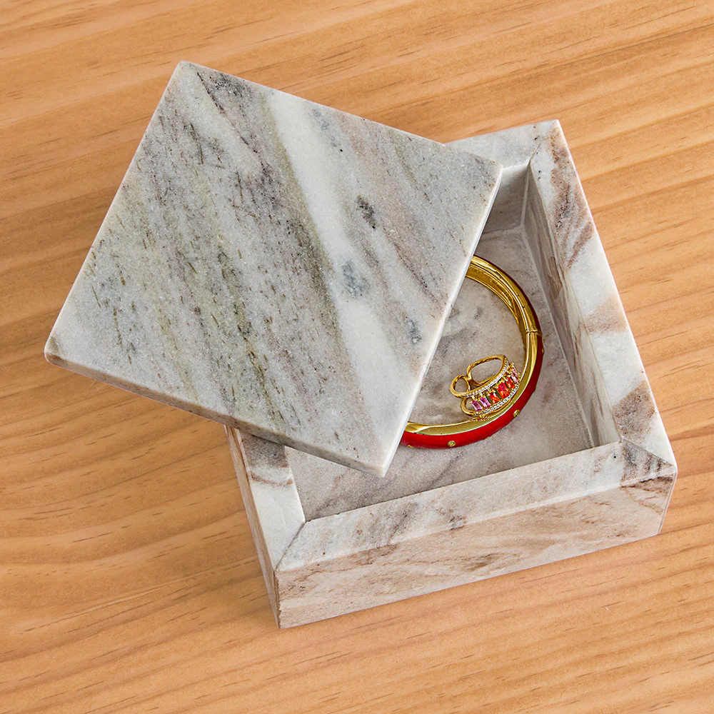Napa Home & Garden Jaqueline Lidded Marble Box - Image 2