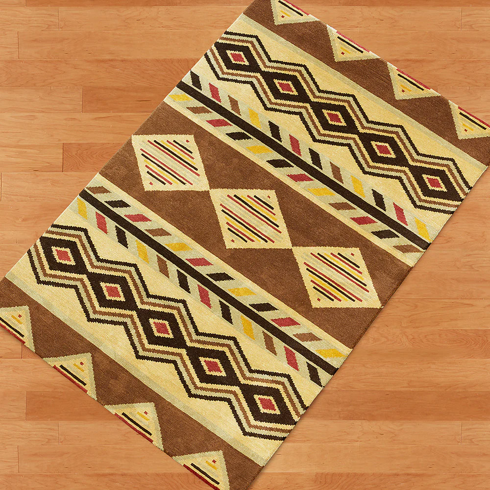 New Moon Tibetan Wool Rug, 4' x 9', Dark Brown