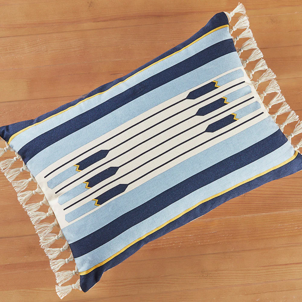 New Moon Woven Linen Lumbar Pillow, Cisco