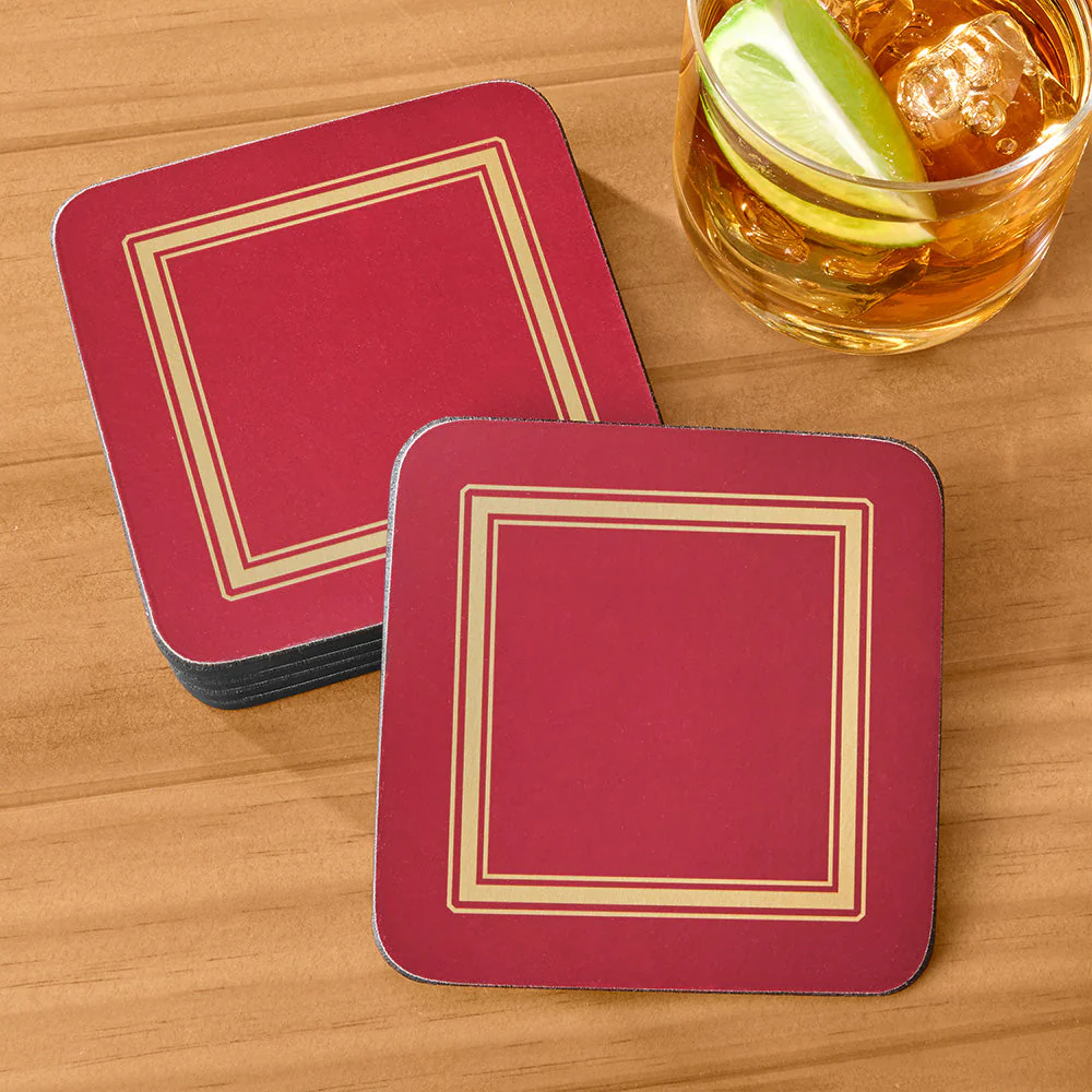 Pimpernel Coaster Set, Classic Burgundy