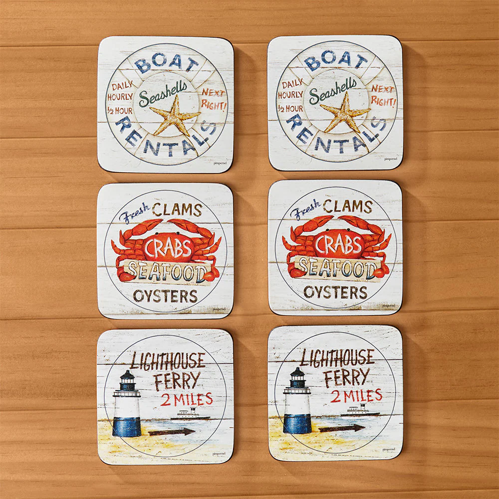 Pimpernel Coaster Set, Coastal Signs - Image 2