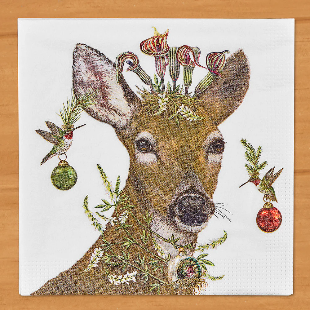 PPD Paper Napkins, Christmas Princess Deer with Hummingbirds
