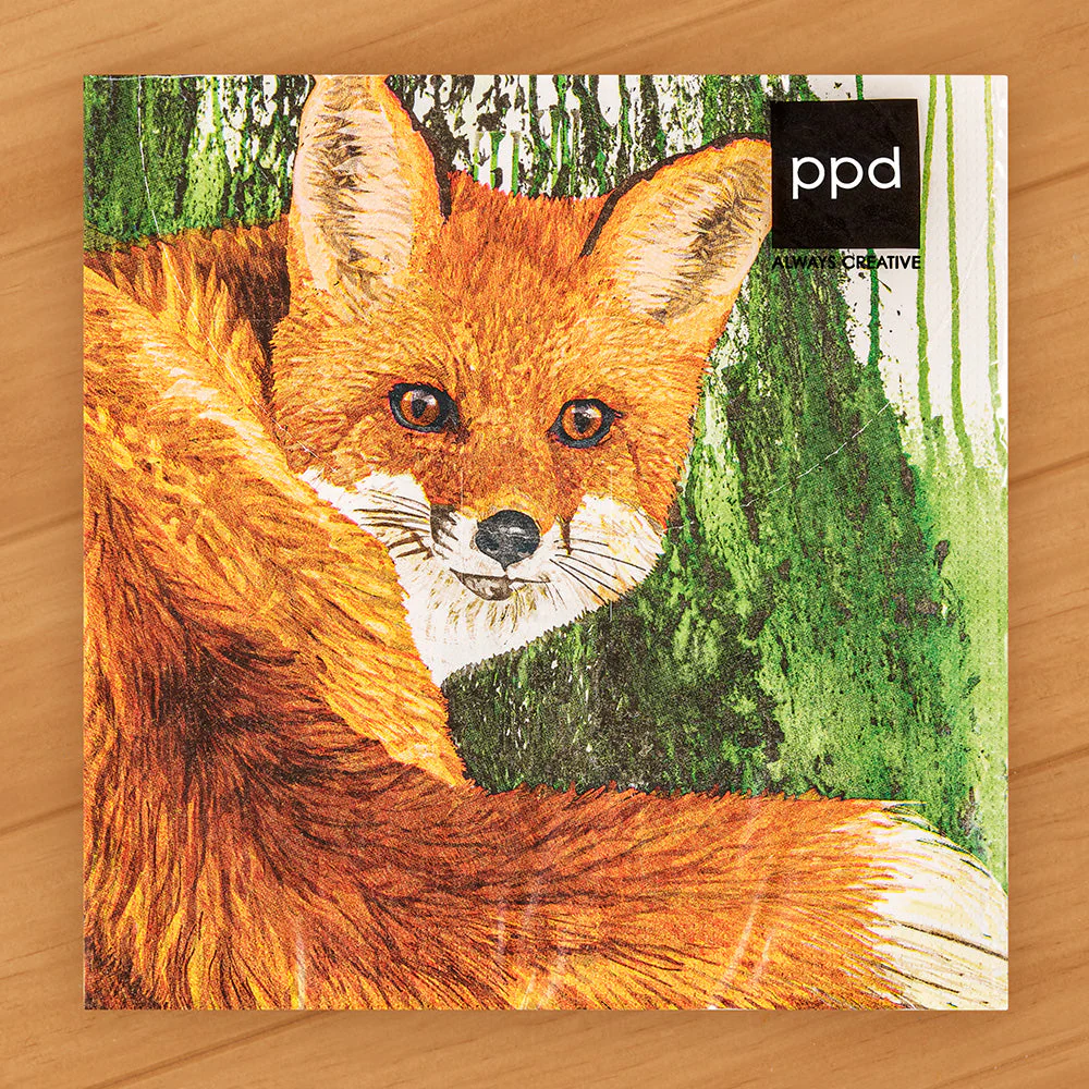 PPD Paper Napkins, Evergreen Fox