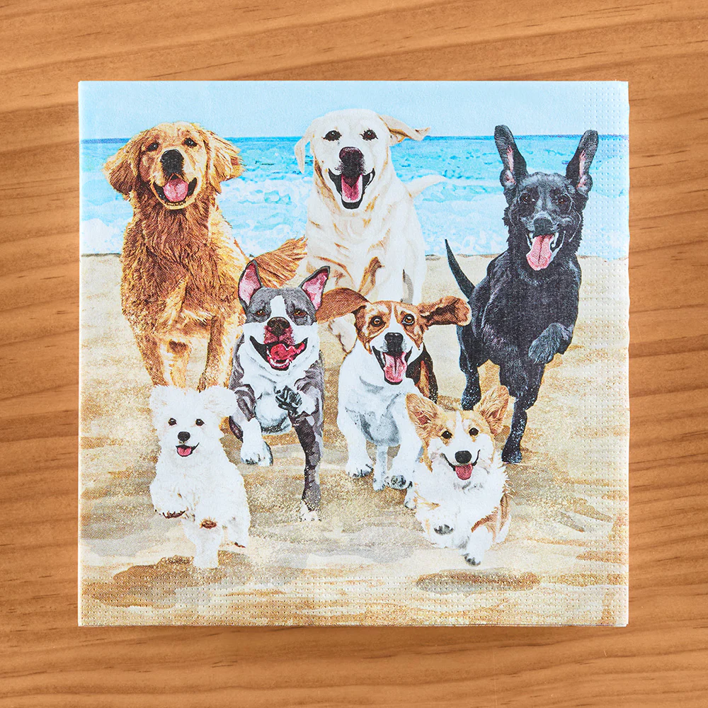 PPD Paper Napkins, "Release the Hounds" Beach Dogs - Image 2
