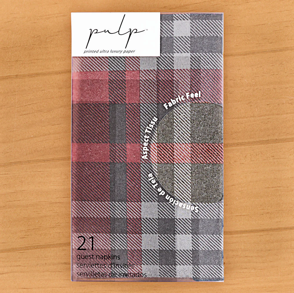 Pulp Paper Linen Napkins, Plaid - Image 3