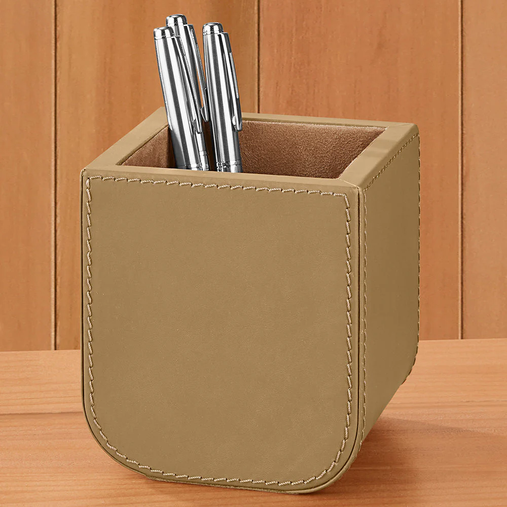 Radius Edge Leather Pencil Cup