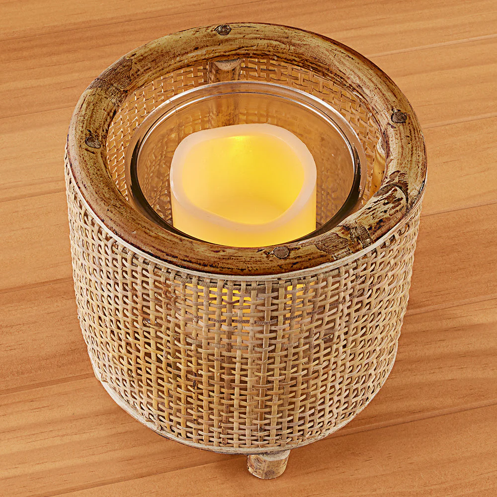 Raya Rattan Hurricane Vase - Image 3