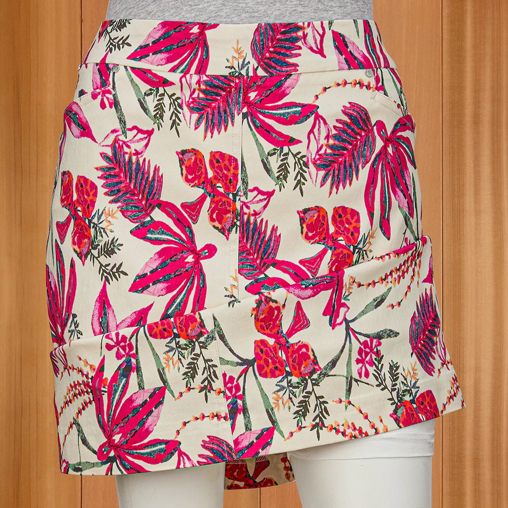 Renuar Pull-On Bengaline Skort, Orchids - Image 2