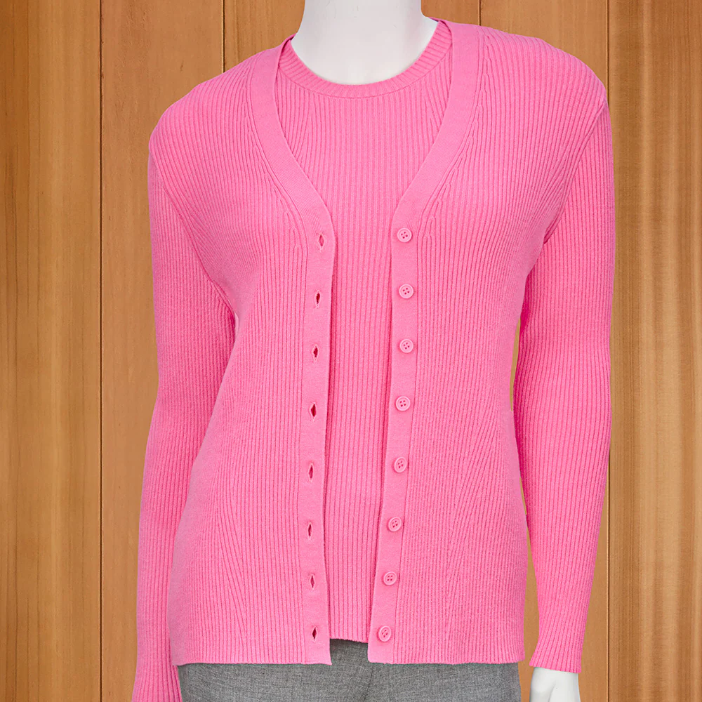 Renuar Soft Lightweight Rib-Knit Cardigan - Image 2