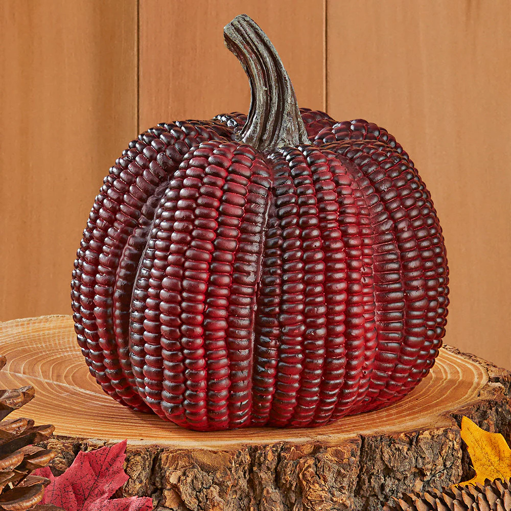 Resin Indian Corn Pumpkins