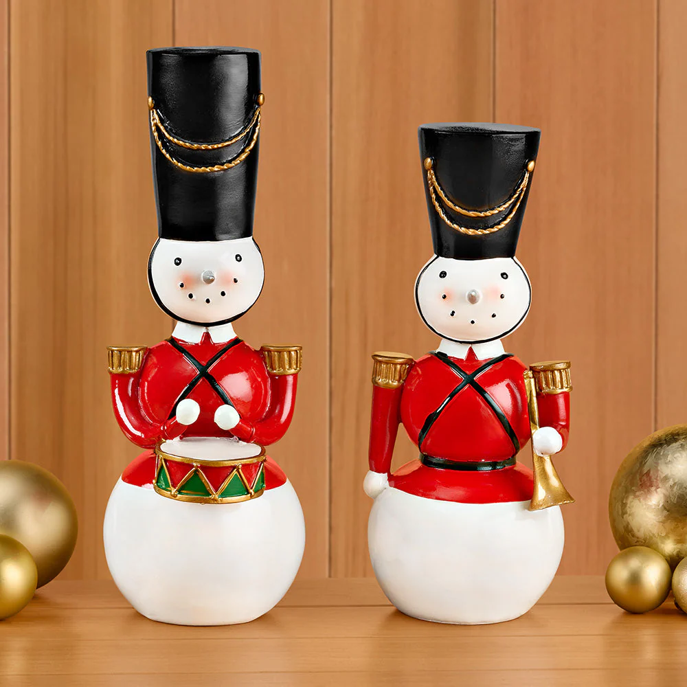 Resin Nutcracker Soldier Snowman Figurine - Image 2