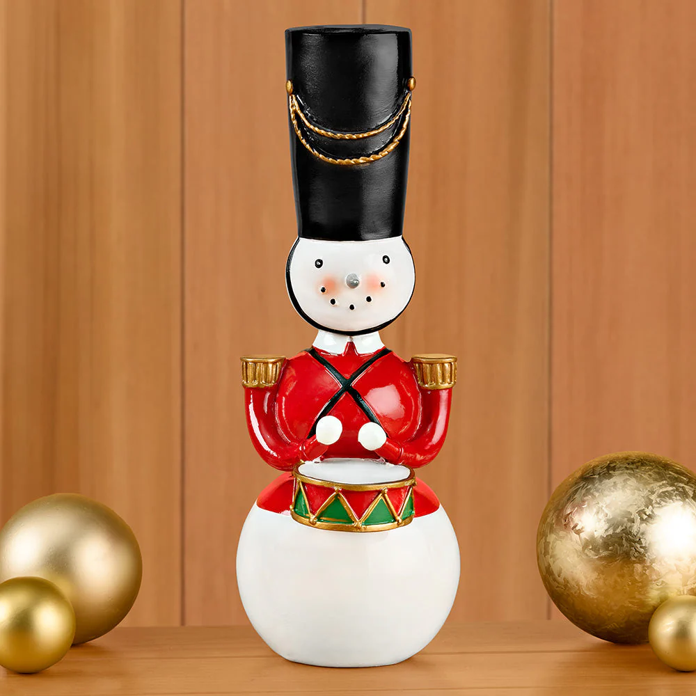 Resin Nutcracker Soldier Snowman Figurine - Image 3