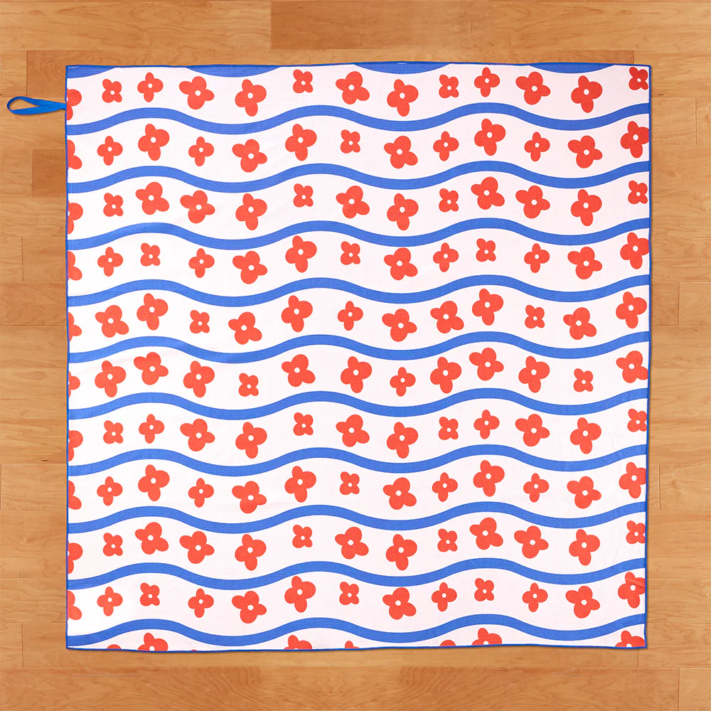 Reversible Microfiber Beach Blanket, Posh Wave - Image 3