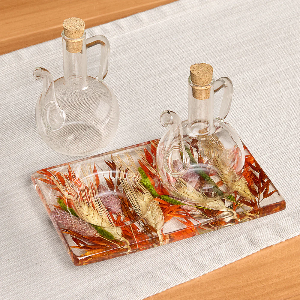 Riccardo Marzi Resin Oil and Vinegar Set, Autumn - Image 2