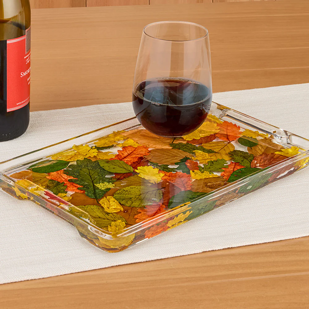 Riccardo Marzi Resin Serveware, Fall Leaves Tray - Image 2