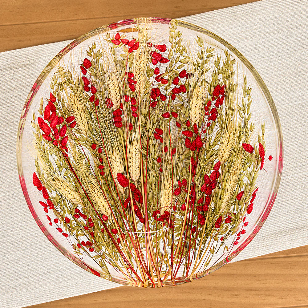 Riccardo Marzi Resin Serveware, Red Wheat Bowls - Image 2