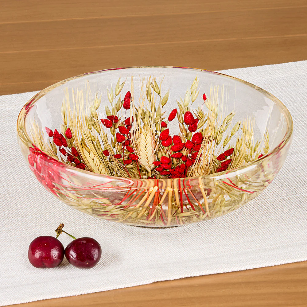 Riccardo Marzi Resin Serveware, Red Wheat Bowls - Image 3
