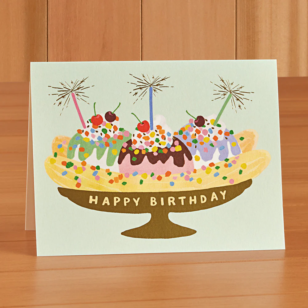 Rifle Paper Co. Birthday Card, Banana Split