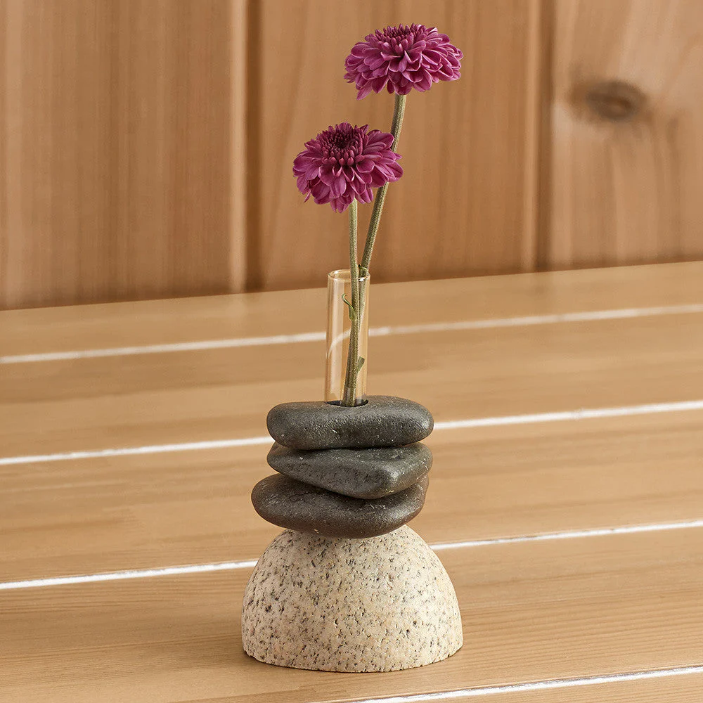 River Rock Flower Bud Vase