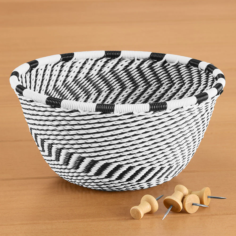 Round Telephone Wire Bowl, African Eclipse