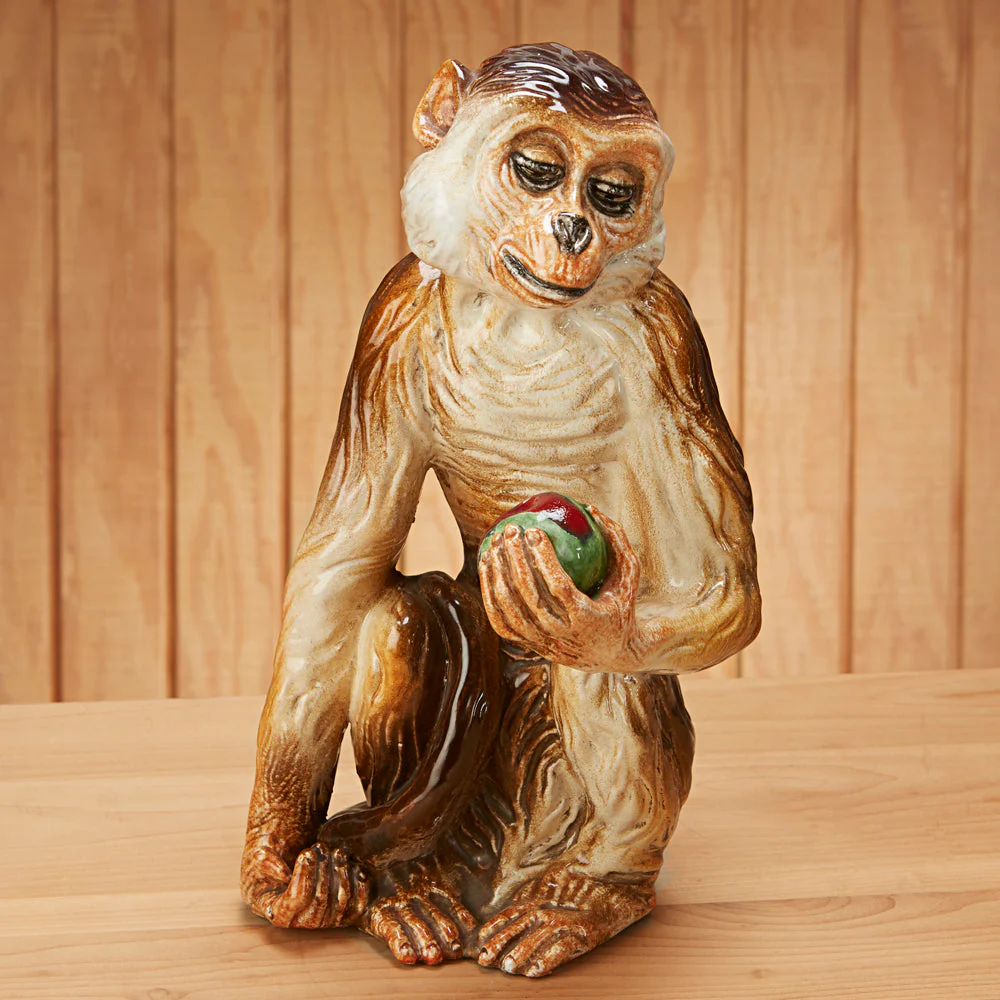 Seated Majolica Monkey Figurine - Image 2