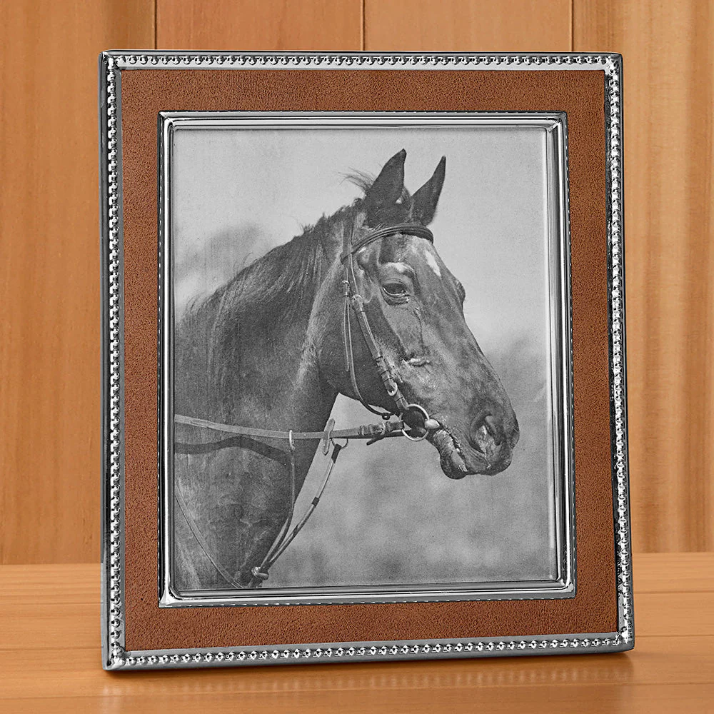 Silver-Trimmed Leather Photo Frame - Image 2
