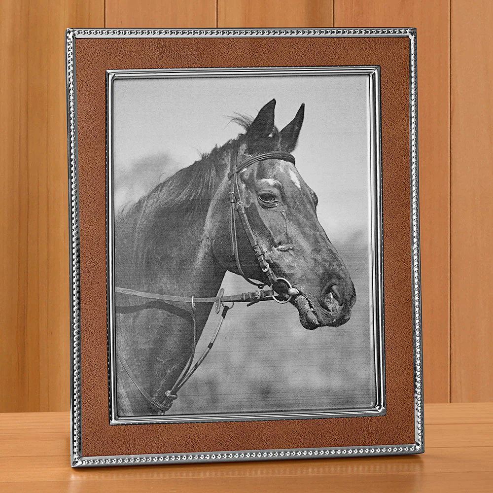 Silver-Trimmed Leather Photo Frame - Image 3