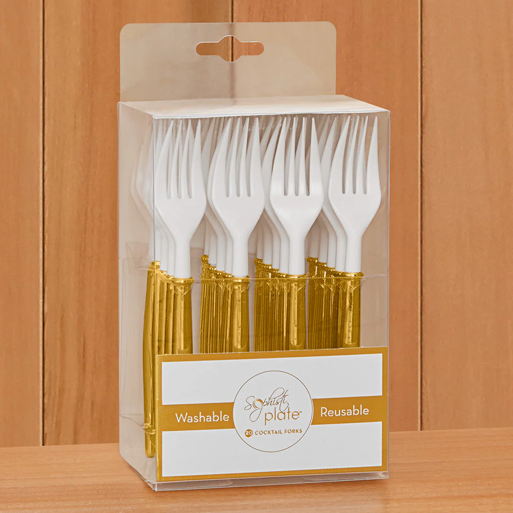 Sophistiplate Bella Plastic Cocktail Forks - Image 2