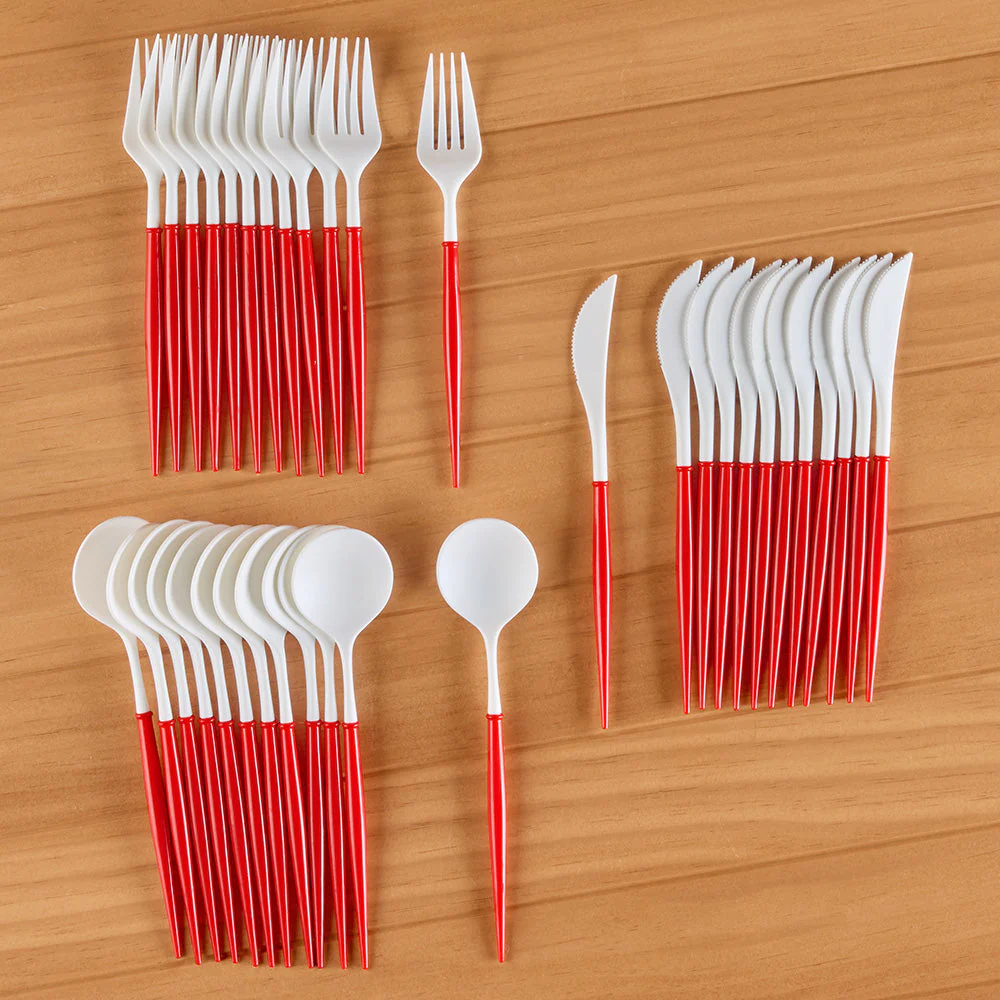 Sophistiplate Bella Plastic Cutlery, Red - Image 3