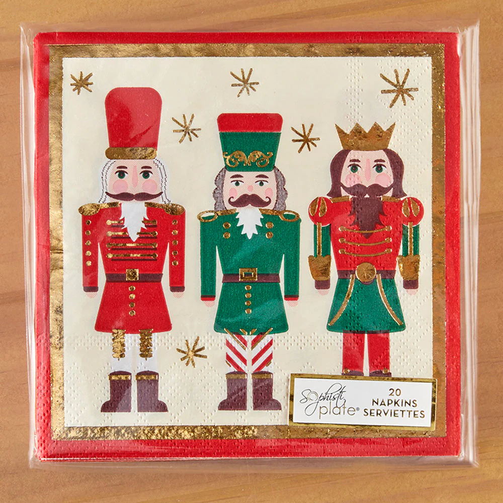Sophistiplate Christmas Cocktail Napkins, Nutcracker