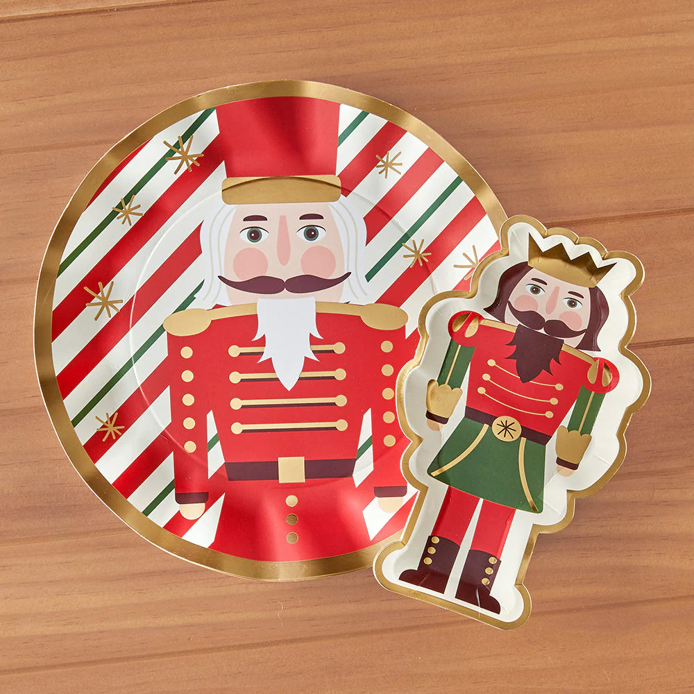Sophistiplate Christmas Paper Salad Plates, Nutcracker - Image 2