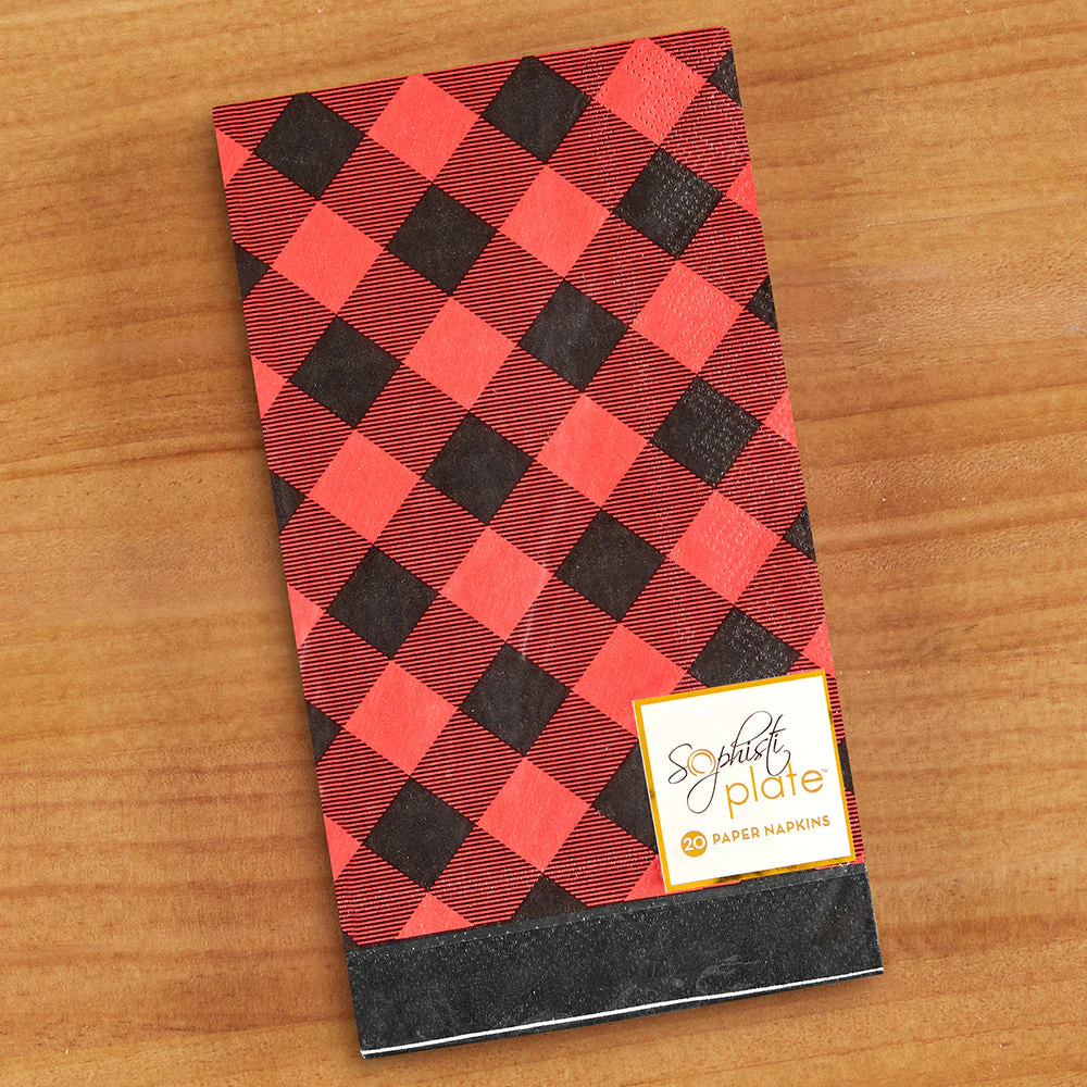 Sophistiplate Guest Towels, Red Buffalo Check