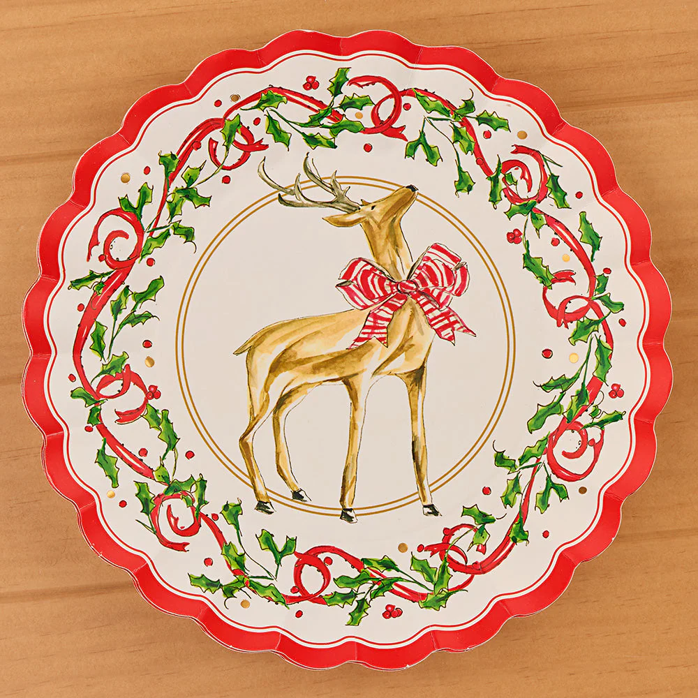 Sophistiplate Paper Plates and Napkins, Christmas Holly Berry - Image 2
