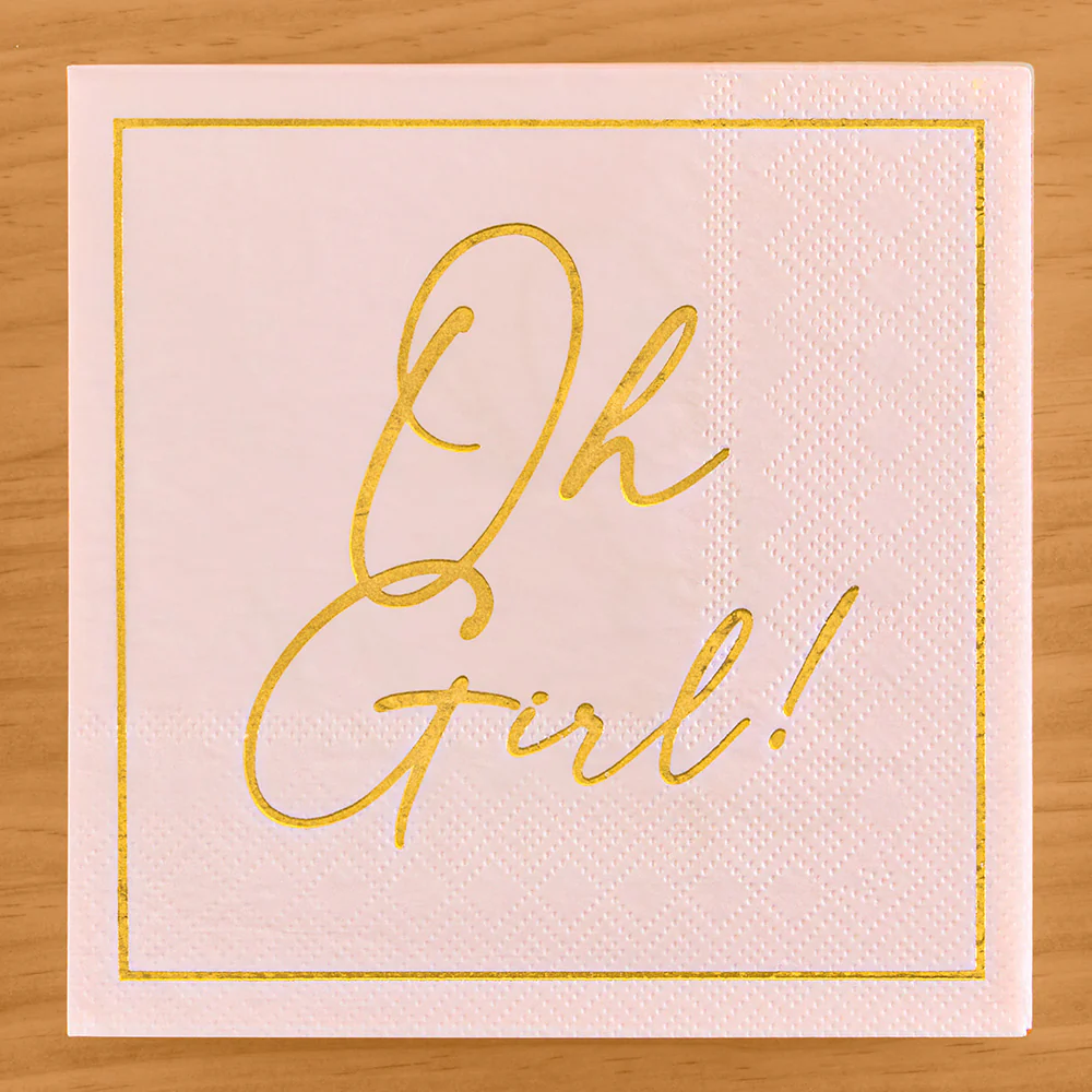 Sophistiplate Paper Plates and Napkins, "Hey Baby!" Pink - Image 3