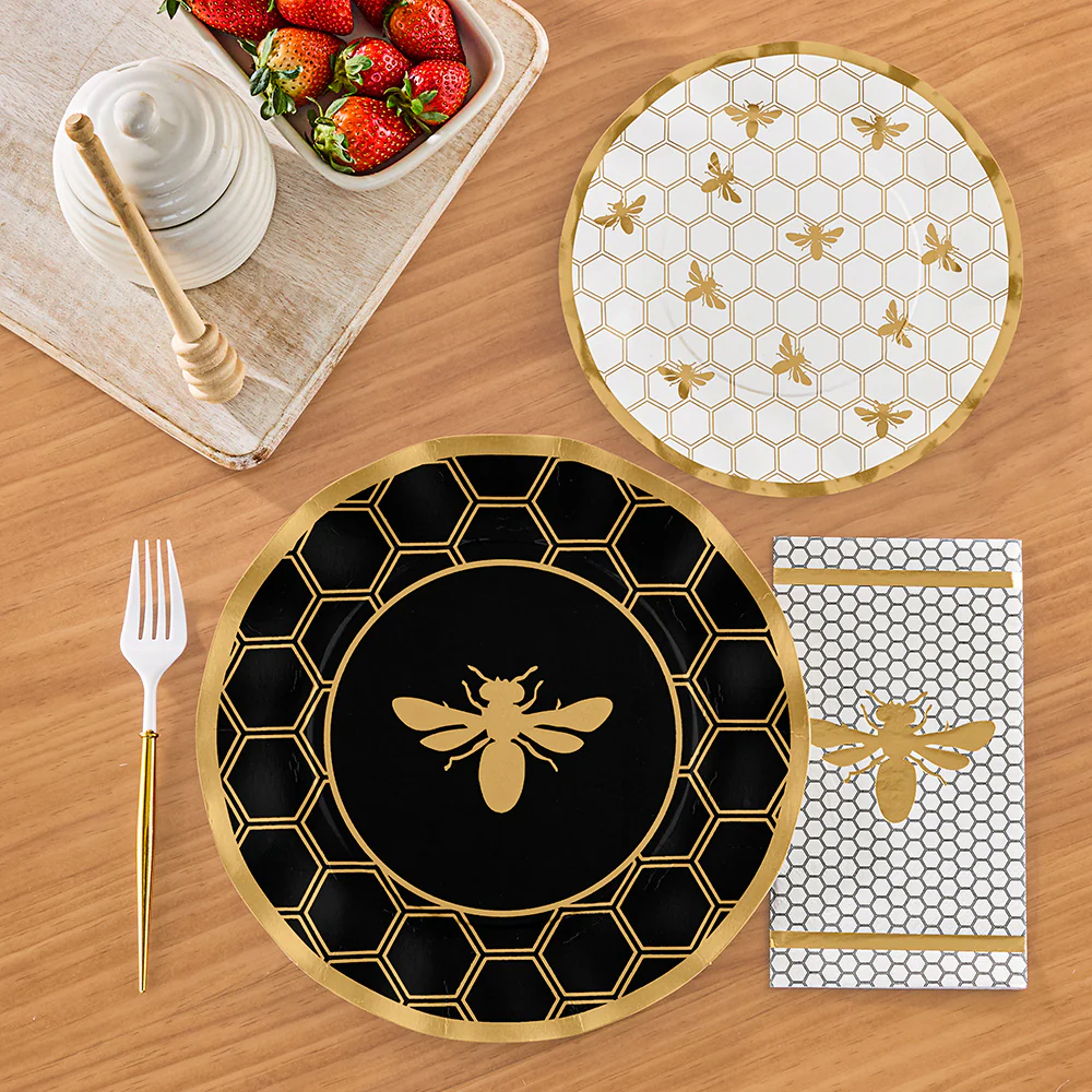 Sophistiplate Paper Plates and Napkins, Honeybee