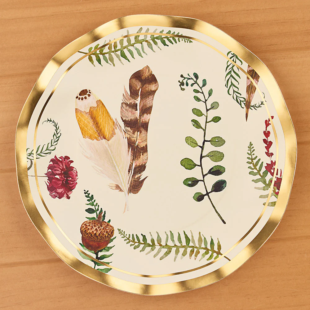Sophistiplate Paper Plates and Napkins, Thanksgiving Pheasant Feather Grove - Image 2