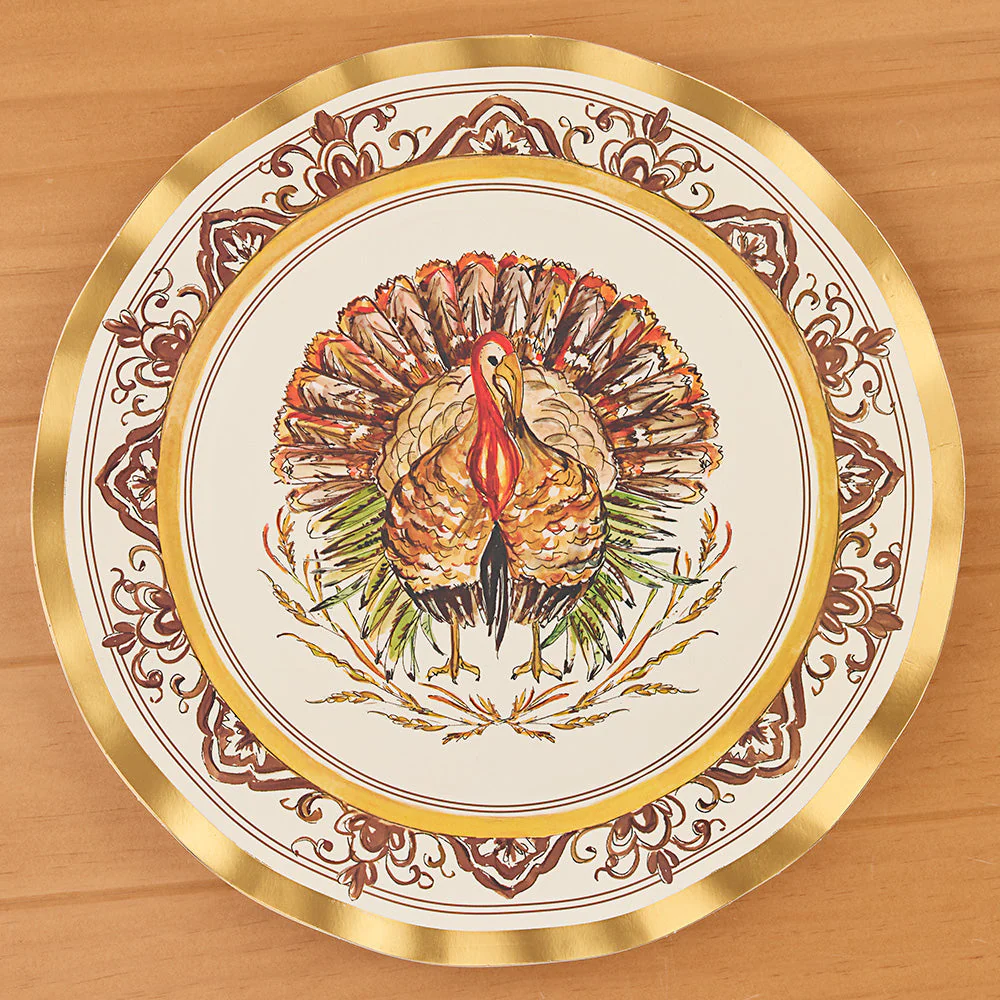 Sophistiplate Paper Plates and Napkins, Thanksgiving Turkey & Gourds - Image 3
