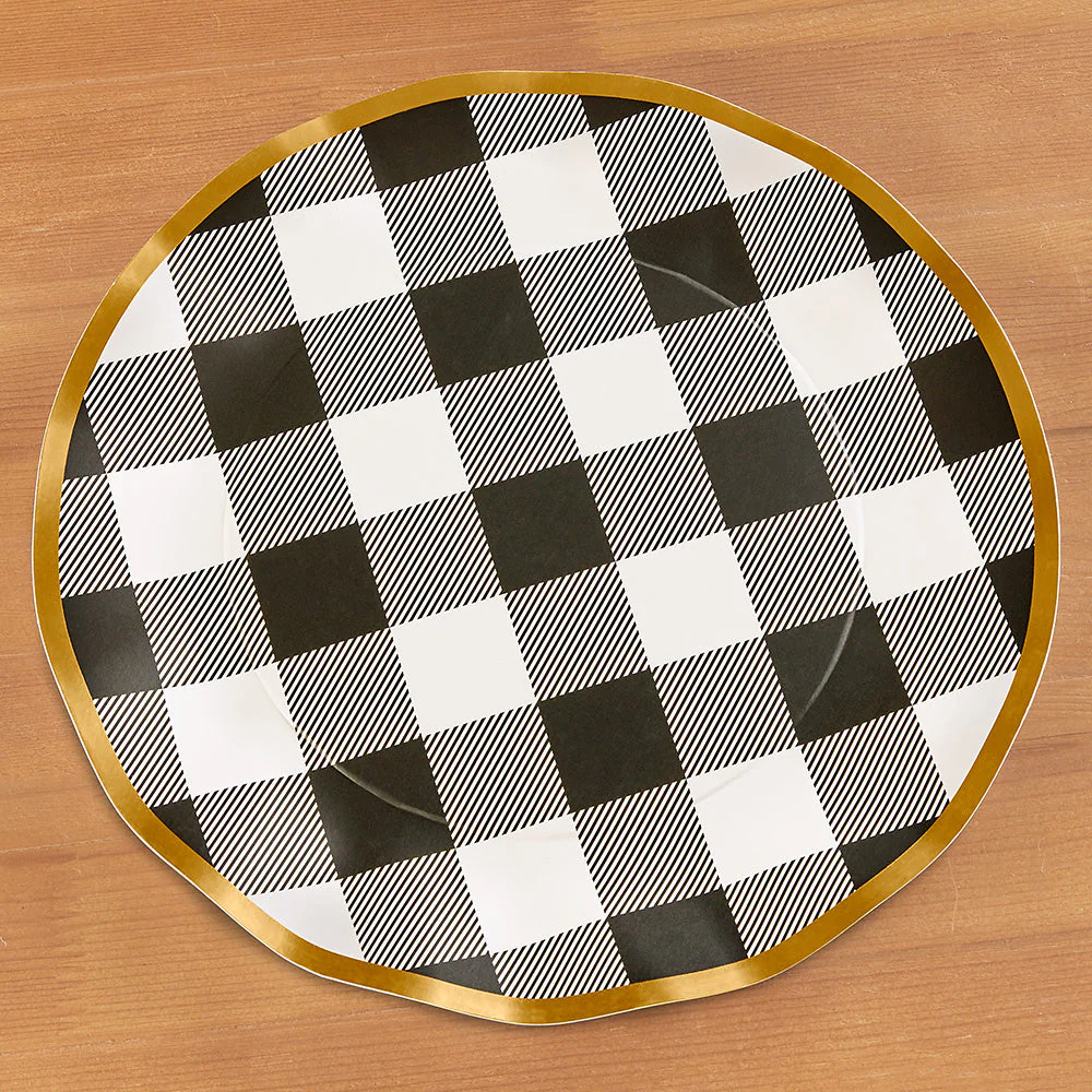 Sophistiplate Paper Plates, Black Buffalo Check - Image 2
