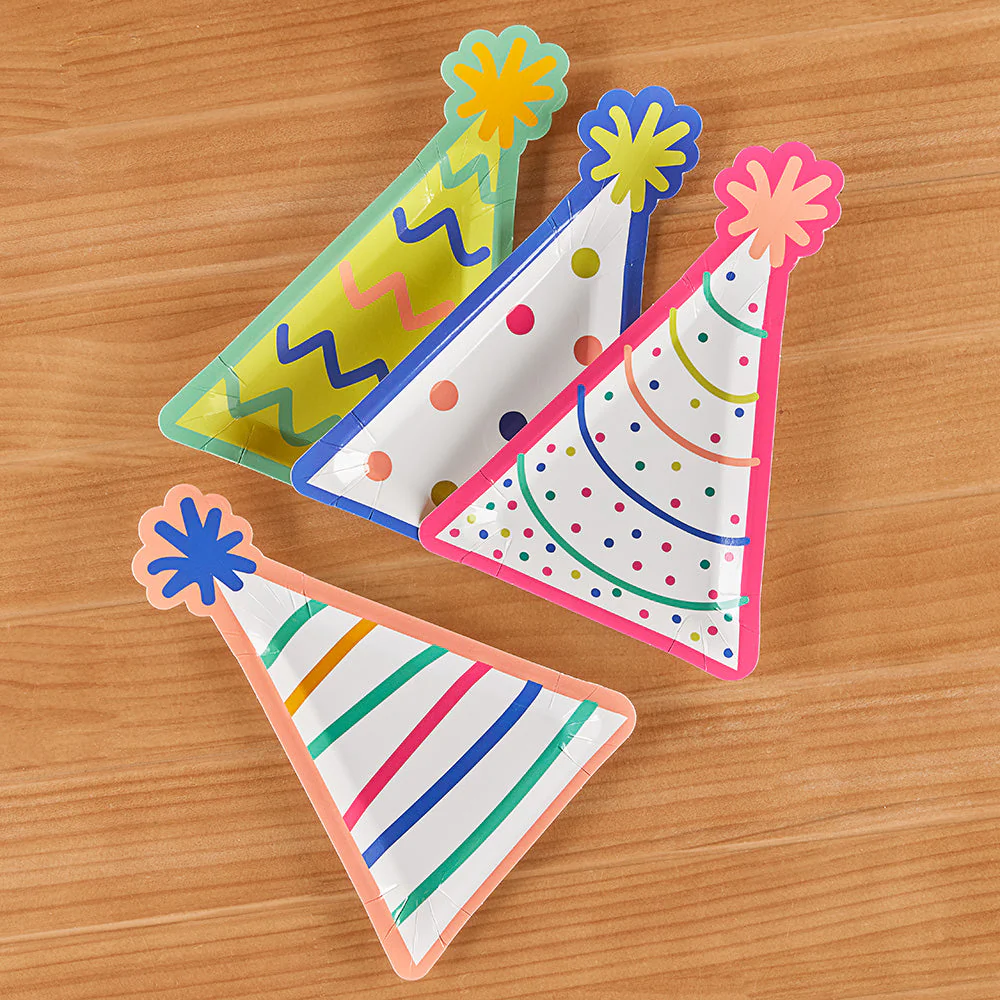 Sophistiplate Wavy Paper Plates, Birthday Party Hats - Image 2