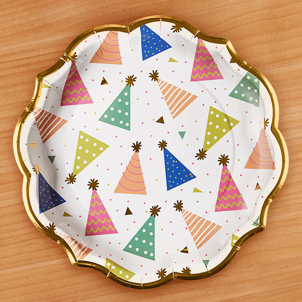 Sophistiplate Wavy Paper Plates, Birthday Party Hats - Image 3