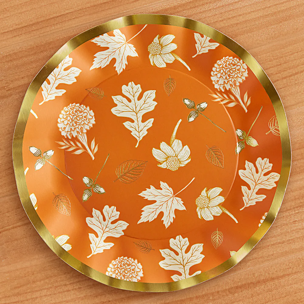 Sophistiplate Wavy Paper Plates & Bowls, Harvest Garden - Image 2