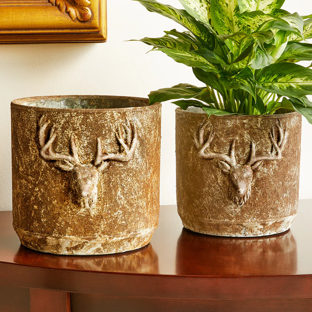 Stag's Head Cement Planters - Image 2