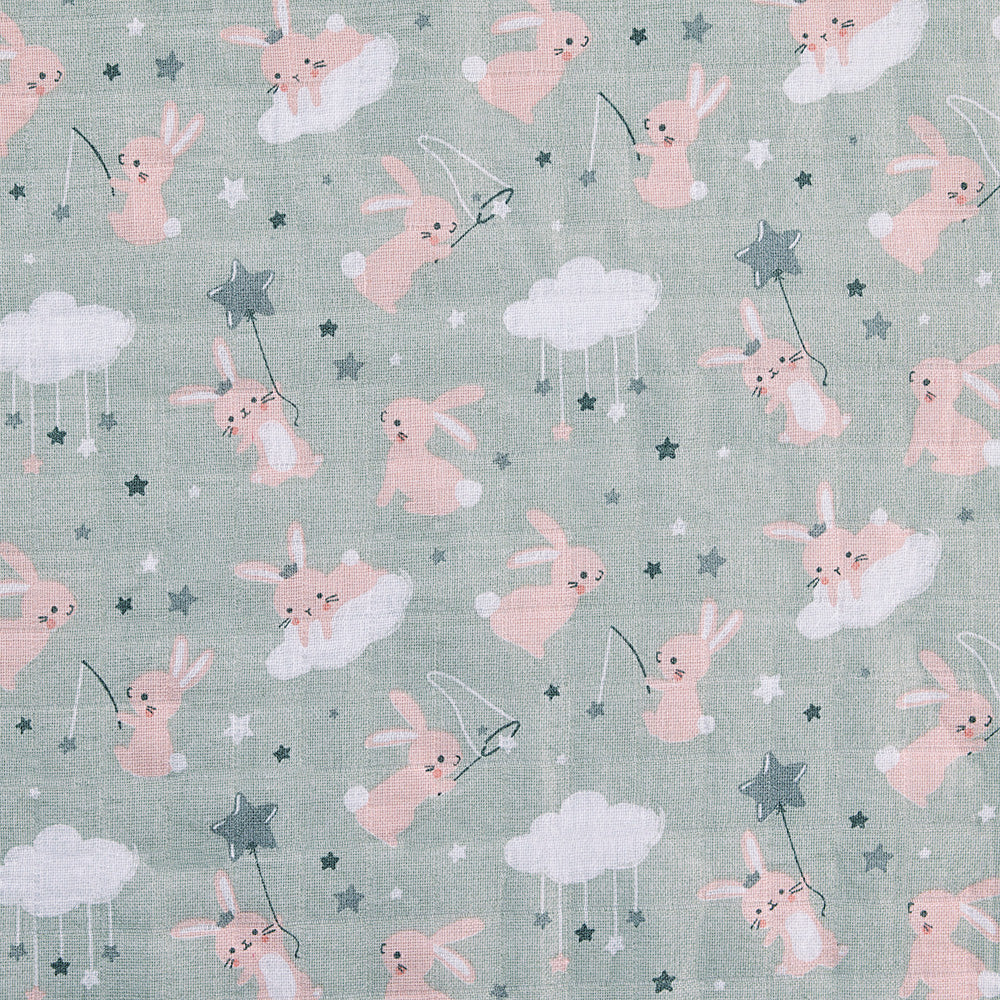 Stephen Joseph Muslin Swaddle Blanket, Bunny - Image 2