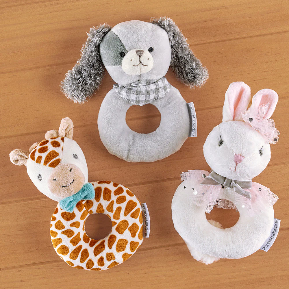 Stephen Joseph Plush Ring Rattle, Bunny - Image 2