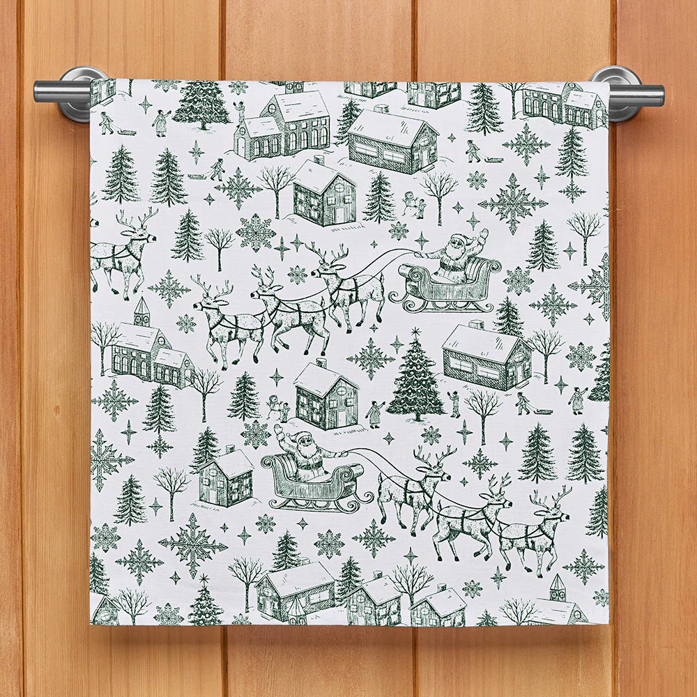 Stonewall Kitchen Tea Towel, Christmas Toile