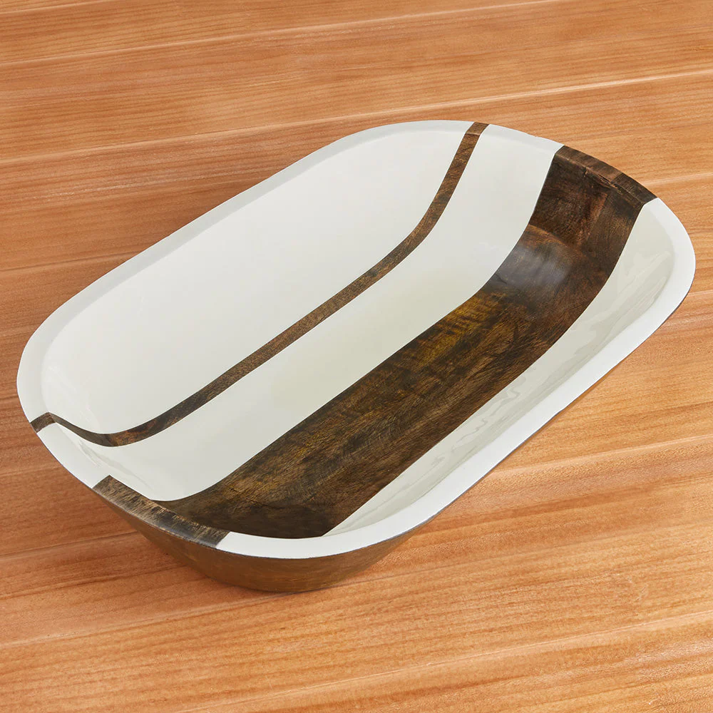 Striped Mango Wood Bowl - Image 2