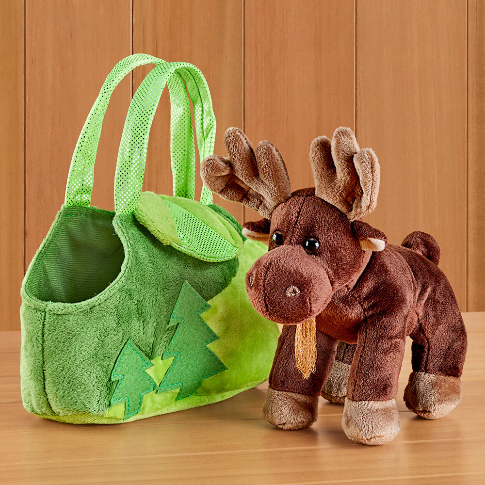 Stuffed Moose Plush Toy with Tote - Image 2