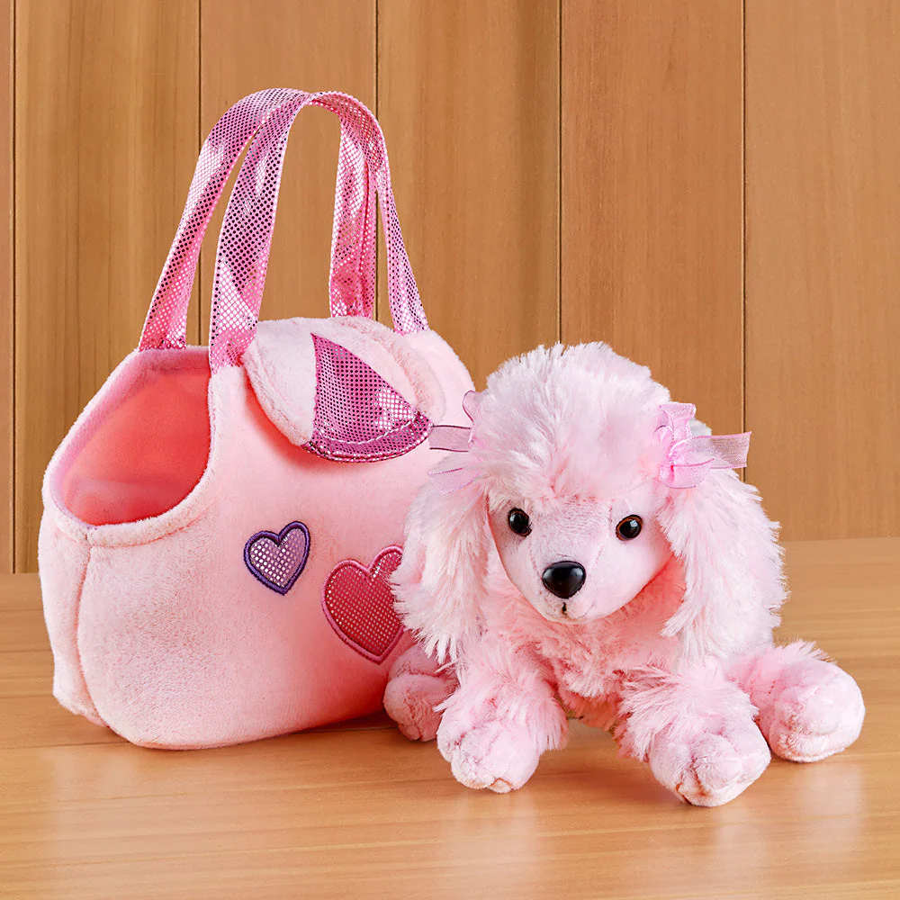 Stuffed Poodle Plush Toy with Tote - Image 2